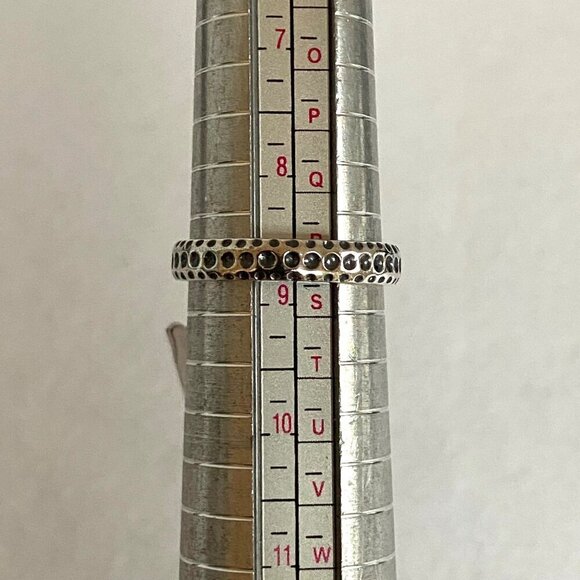 Signed D'Joy Sterling Silver 925 Round Hammered Disc Textured Band Ring Sz 8.75 - Picture 10 of 16